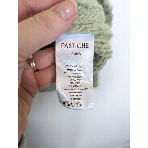 Pastiche Green Cable Knit Alpaca Wool Sweater Medium - Picture 7 of 9